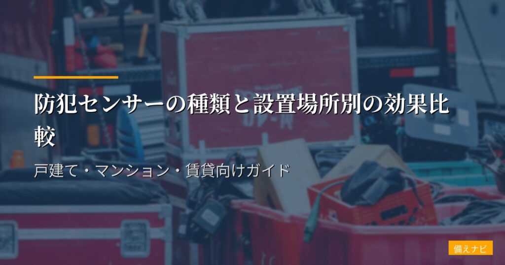 防犯センサーの種類と設置場所別の効果比較｜戸建て・マンション・賃貸向けガイド