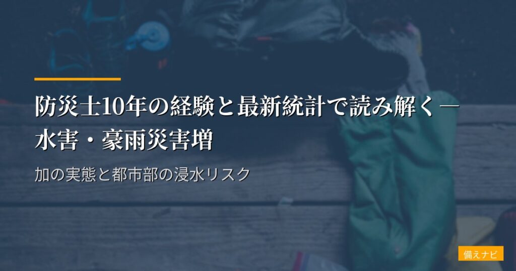 防災士10年の経験と最新統計で読み解く―水害・豪雨災害増加の実態と都市部の浸水リスク